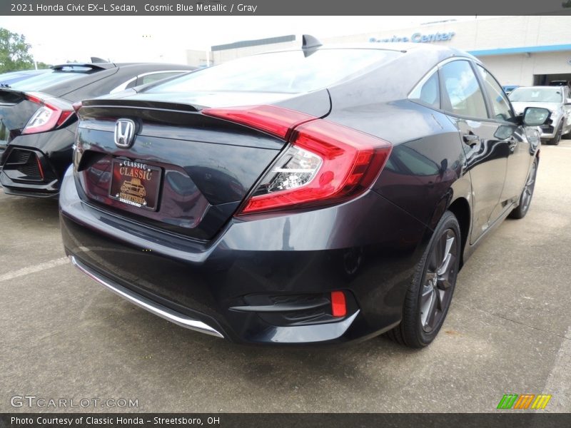 Cosmic Blue Metallic / Gray 2021 Honda Civic EX-L Sedan