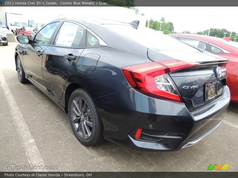 Cosmic Blue Metallic / Gray 2021 Honda Civic EX-L Sedan