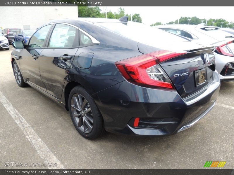 Cosmic Blue Metallic / Gray 2021 Honda Civic EX Sedan