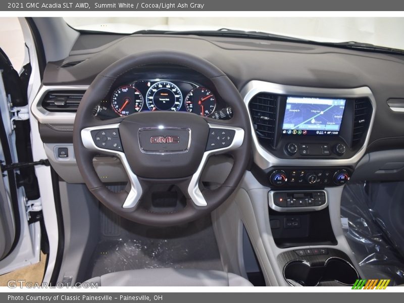 Summit White / Cocoa/Light Ash Gray 2021 GMC Acadia SLT AWD