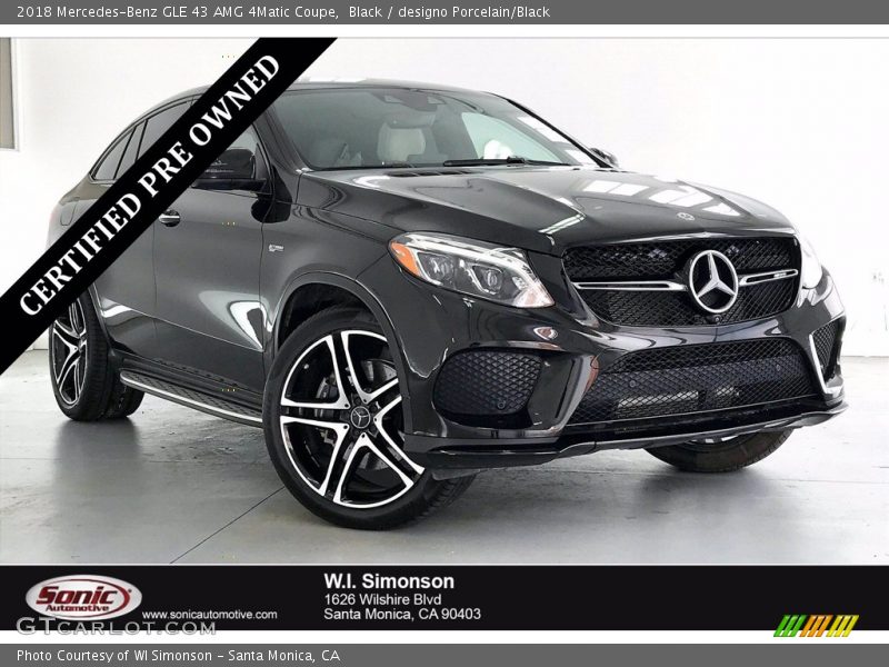 Black / designo Porcelain/Black 2018 Mercedes-Benz GLE 43 AMG 4Matic Coupe