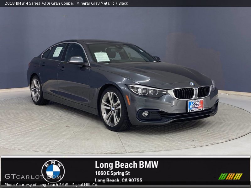 Mineral Grey Metallic / Black 2018 BMW 4 Series 430i Gran Coupe