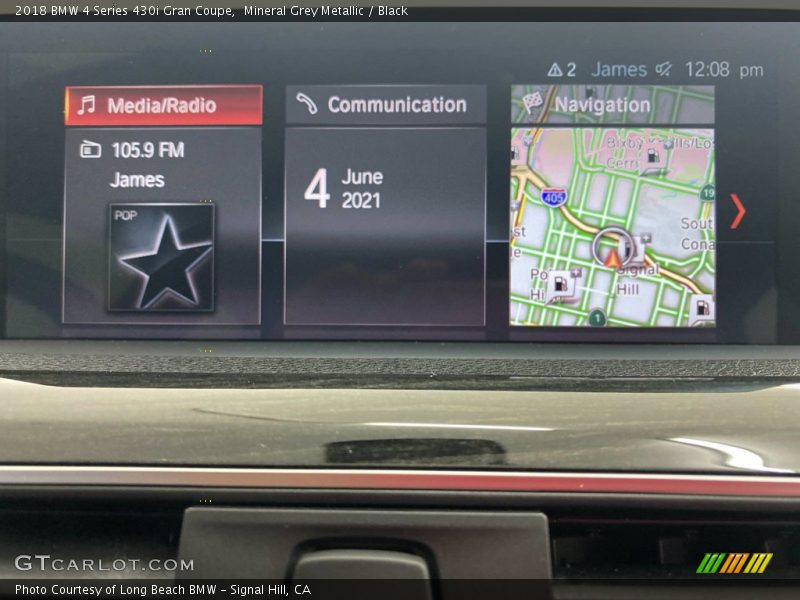 Mineral Grey Metallic / Black 2018 BMW 4 Series 430i Gran Coupe