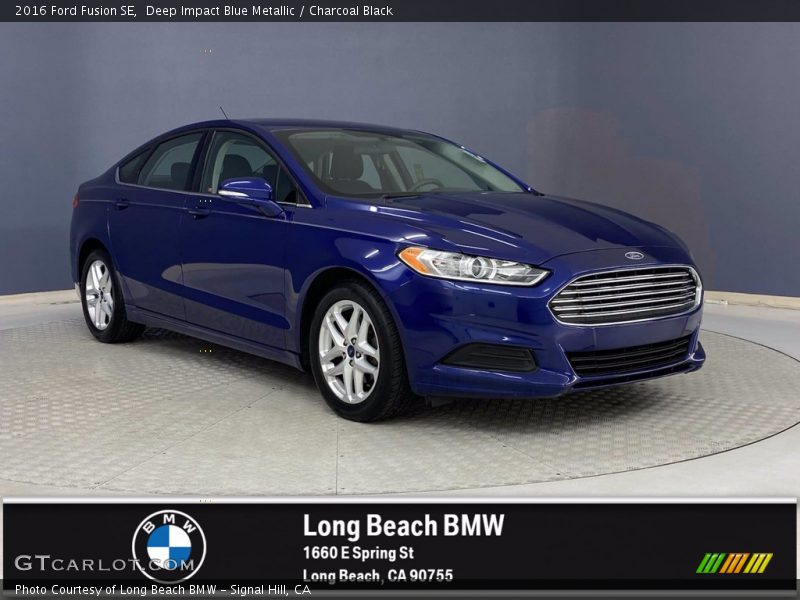 Deep Impact Blue Metallic / Charcoal Black 2016 Ford Fusion SE