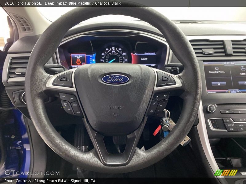 Deep Impact Blue Metallic / Charcoal Black 2016 Ford Fusion SE