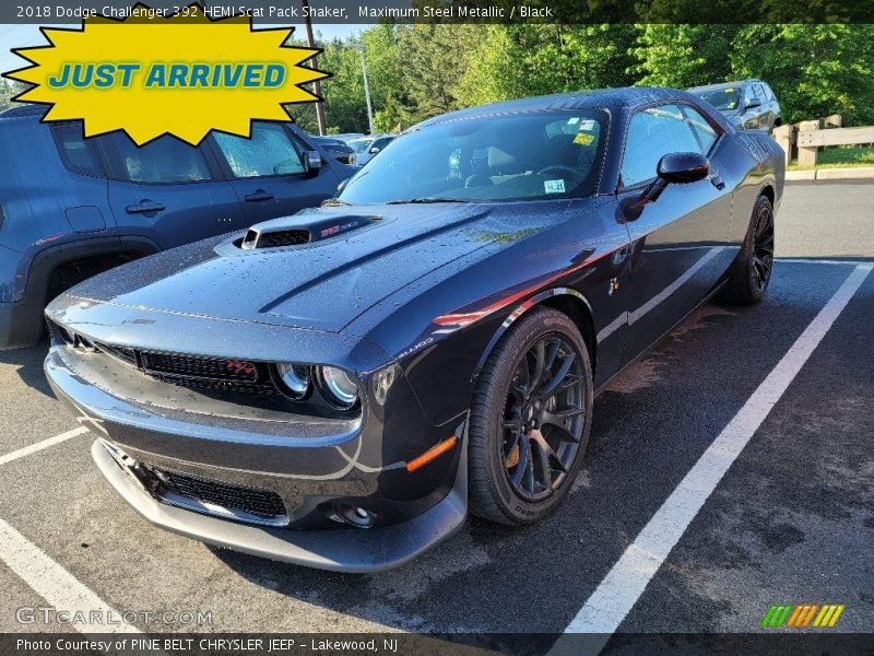 Maximum Steel Metallic / Black 2018 Dodge Challenger 392 HEMI Scat Pack Shaker