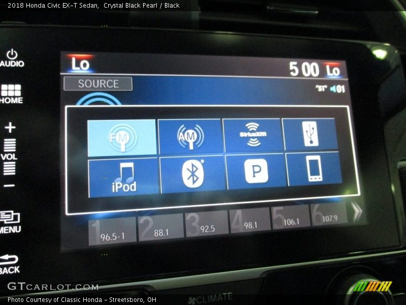Crystal Black Pearl / Black 2018 Honda Civic EX-T Sedan