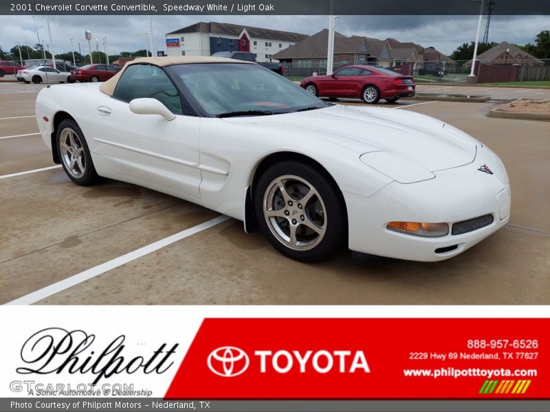 Speedway White / Light Oak 2001 Chevrolet Corvette Convertible