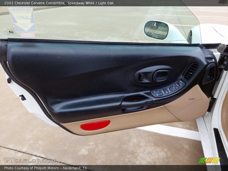 Speedway White / Light Oak 2001 Chevrolet Corvette Convertible