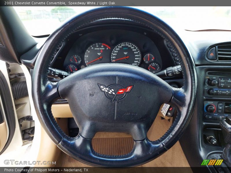 Speedway White / Light Oak 2001 Chevrolet Corvette Convertible