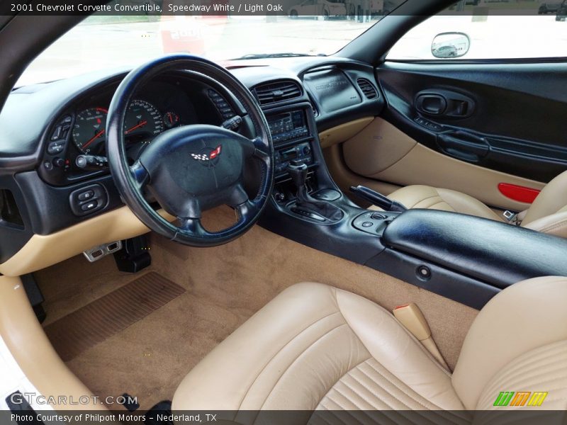 Speedway White / Light Oak 2001 Chevrolet Corvette Convertible