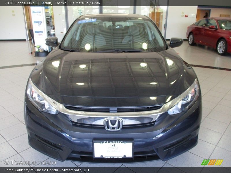 Cosmic Blue Metallic / Gray 2018 Honda Civic EX Sedan