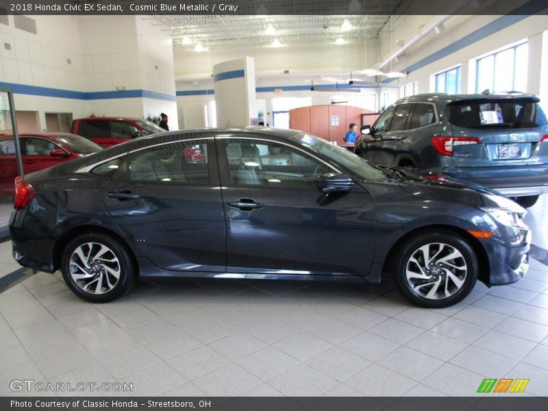 Cosmic Blue Metallic / Gray 2018 Honda Civic EX Sedan