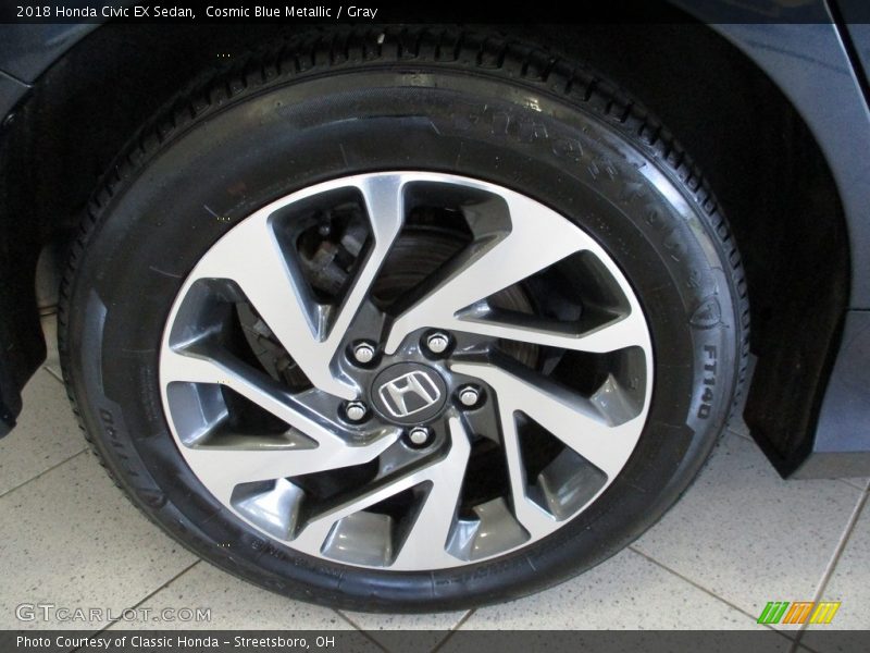 Cosmic Blue Metallic / Gray 2018 Honda Civic EX Sedan