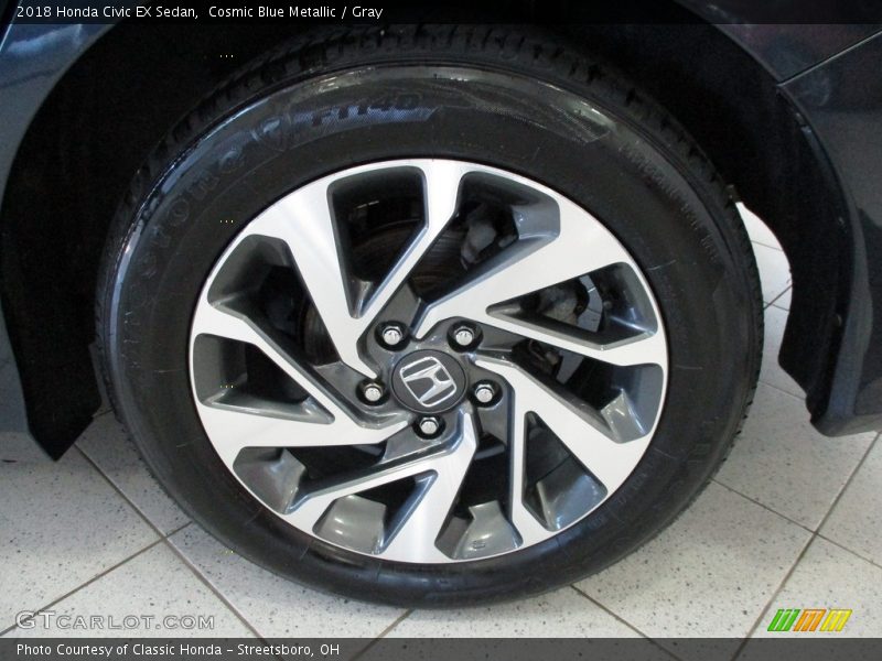 Cosmic Blue Metallic / Gray 2018 Honda Civic EX Sedan
