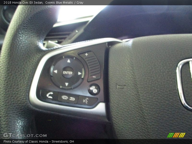 Cosmic Blue Metallic / Gray 2018 Honda Civic EX Sedan