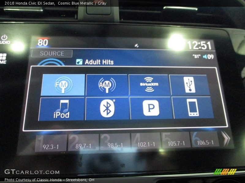 Cosmic Blue Metallic / Gray 2018 Honda Civic EX Sedan