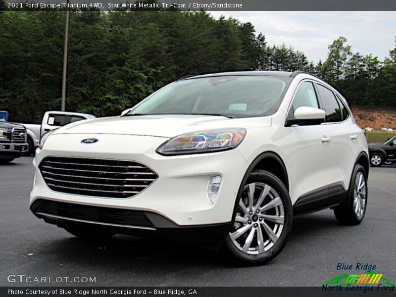 Star White Metallic Tri-Coat / Ebony/Sandstone 2021 Ford Escape Titanium 4WD