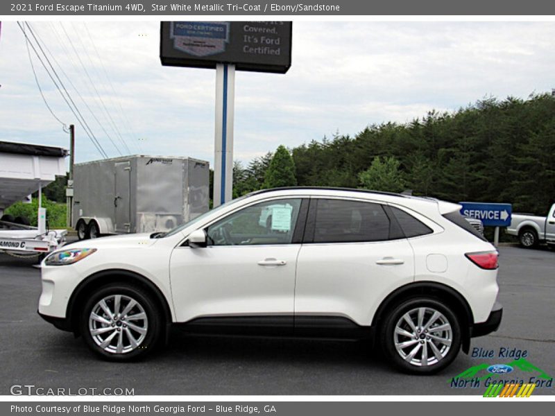Star White Metallic Tri-Coat / Ebony/Sandstone 2021 Ford Escape Titanium 4WD