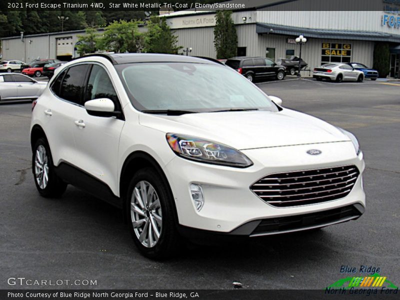 Star White Metallic Tri-Coat / Ebony/Sandstone 2021 Ford Escape Titanium 4WD