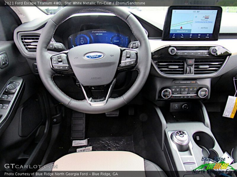 Star White Metallic Tri-Coat / Ebony/Sandstone 2021 Ford Escape Titanium 4WD