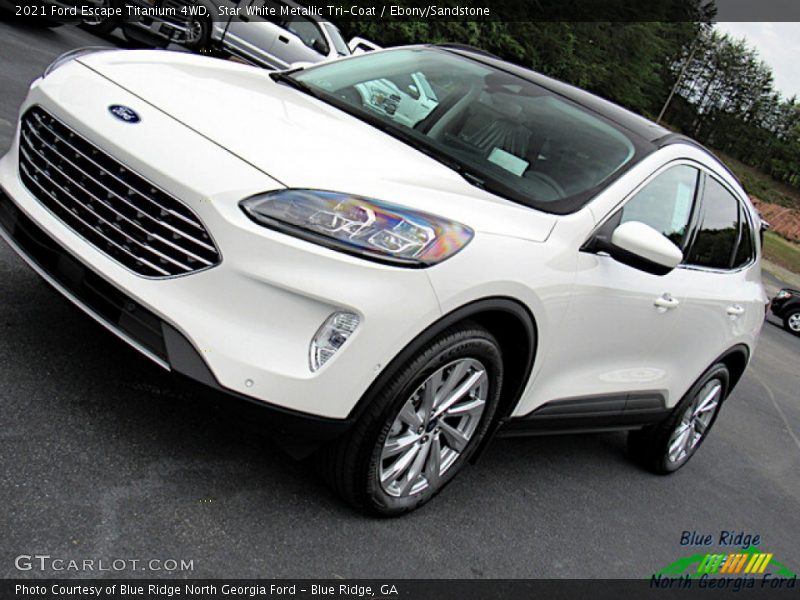 Star White Metallic Tri-Coat / Ebony/Sandstone 2021 Ford Escape Titanium 4WD
