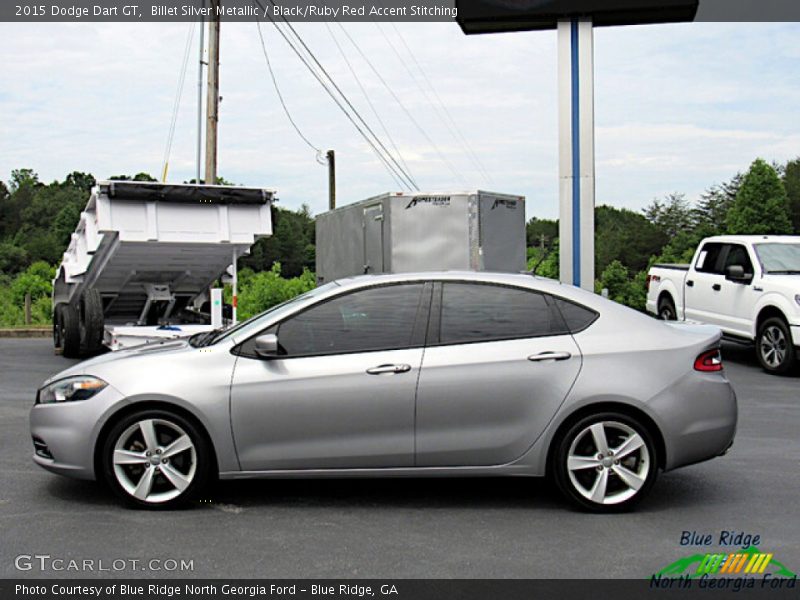 Billet Silver Metallic / Black/Ruby Red Accent Stitching 2015 Dodge Dart GT