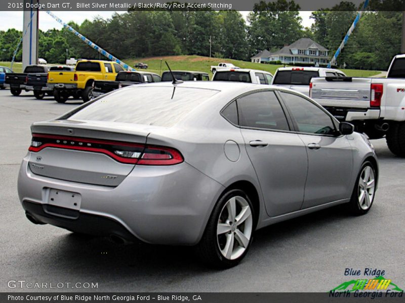 Billet Silver Metallic / Black/Ruby Red Accent Stitching 2015 Dodge Dart GT