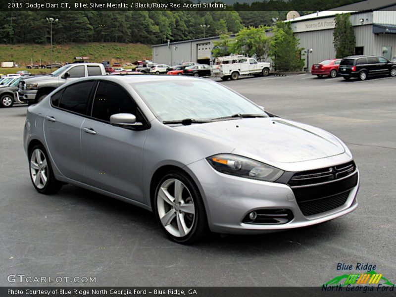 Billet Silver Metallic / Black/Ruby Red Accent Stitching 2015 Dodge Dart GT