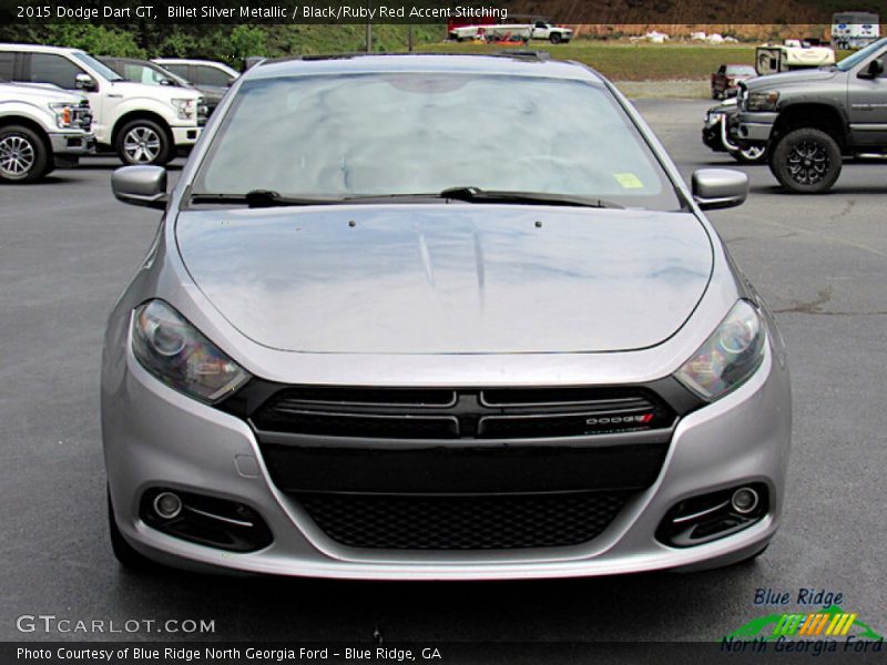 Billet Silver Metallic / Black/Ruby Red Accent Stitching 2015 Dodge Dart GT