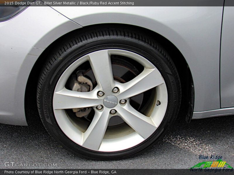 Billet Silver Metallic / Black/Ruby Red Accent Stitching 2015 Dodge Dart GT