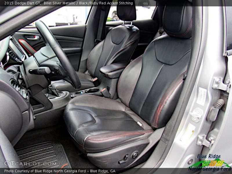 Billet Silver Metallic / Black/Ruby Red Accent Stitching 2015 Dodge Dart GT
