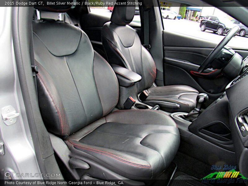 Billet Silver Metallic / Black/Ruby Red Accent Stitching 2015 Dodge Dart GT