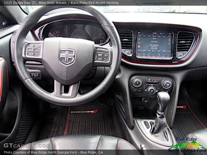Billet Silver Metallic / Black/Ruby Red Accent Stitching 2015 Dodge Dart GT