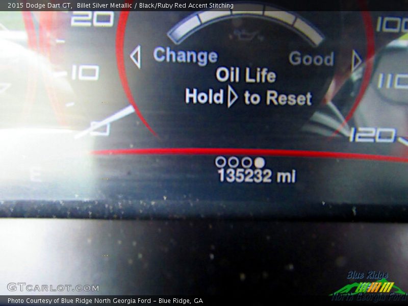 Billet Silver Metallic / Black/Ruby Red Accent Stitching 2015 Dodge Dart GT