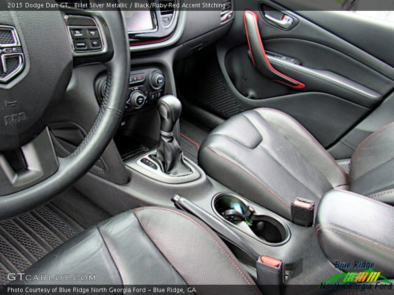 Billet Silver Metallic / Black/Ruby Red Accent Stitching 2015 Dodge Dart GT