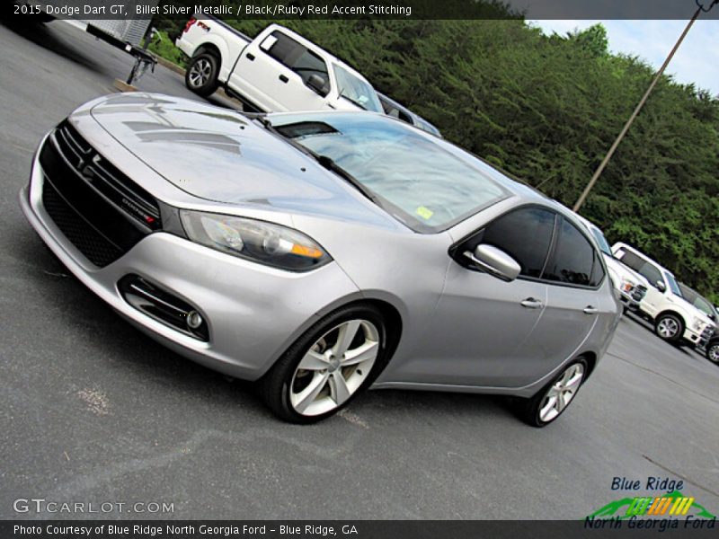Billet Silver Metallic / Black/Ruby Red Accent Stitching 2015 Dodge Dart GT