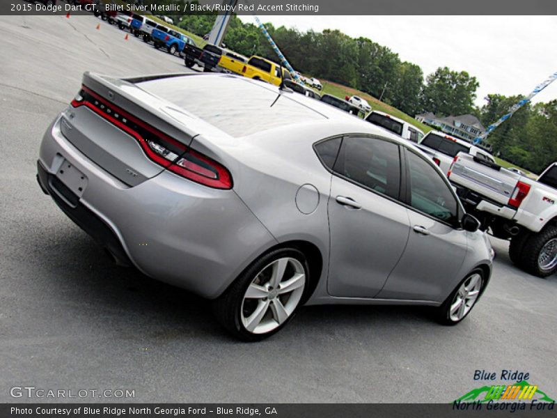 Billet Silver Metallic / Black/Ruby Red Accent Stitching 2015 Dodge Dart GT