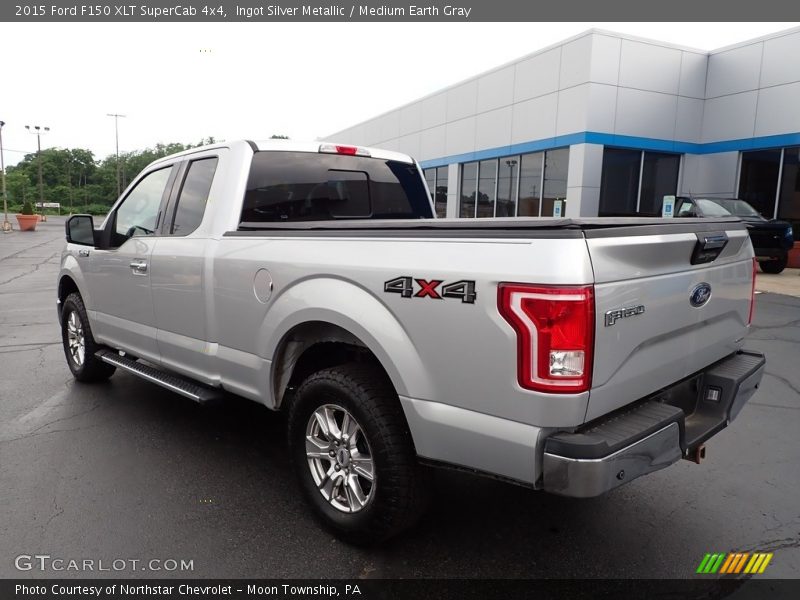 Ingot Silver Metallic / Medium Earth Gray 2015 Ford F150 XLT SuperCab 4x4
