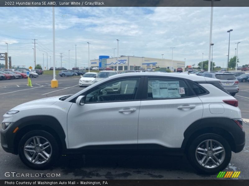 Lunar White / Gray/Black 2022 Hyundai Kona SE AWD