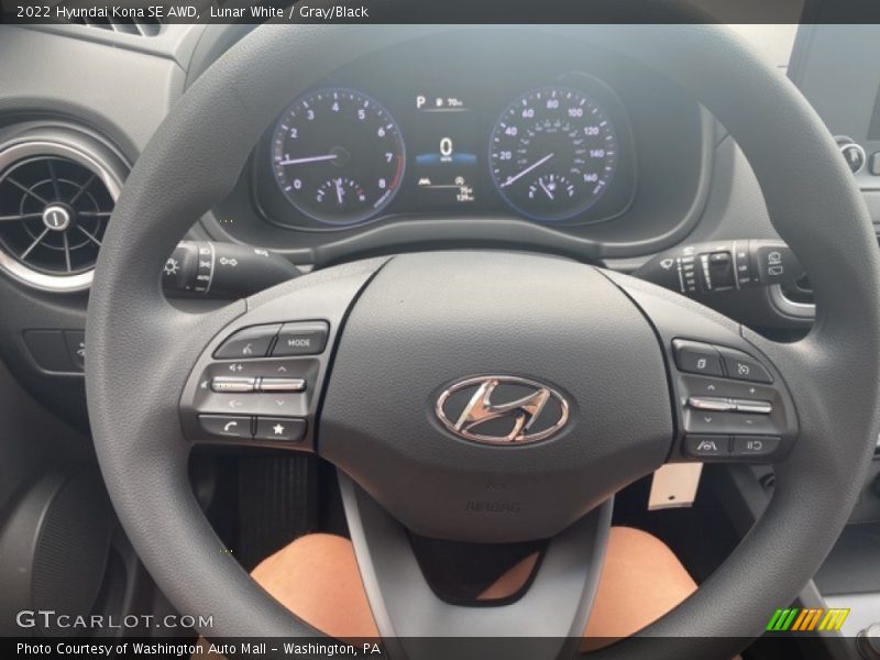 Lunar White / Gray/Black 2022 Hyundai Kona SE AWD