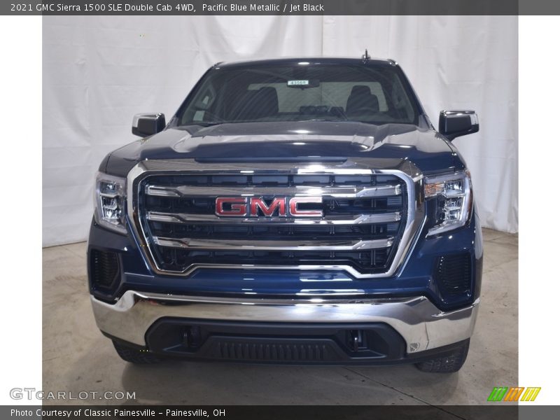 Pacific Blue Metallic / Jet Black 2021 GMC Sierra 1500 SLE Double Cab 4WD