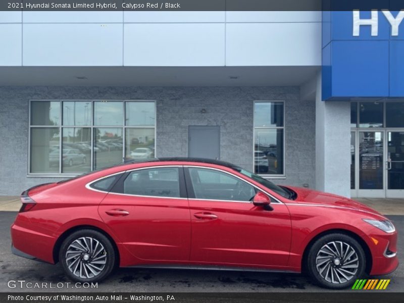 Calypso Red / Black 2021 Hyundai Sonata Limited Hybrid