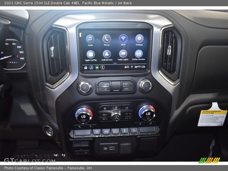 Pacific Blue Metallic / Jet Black 2021 GMC Sierra 1500 SLE Double Cab 4WD