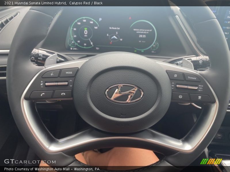 Calypso Red / Black 2021 Hyundai Sonata Limited Hybrid