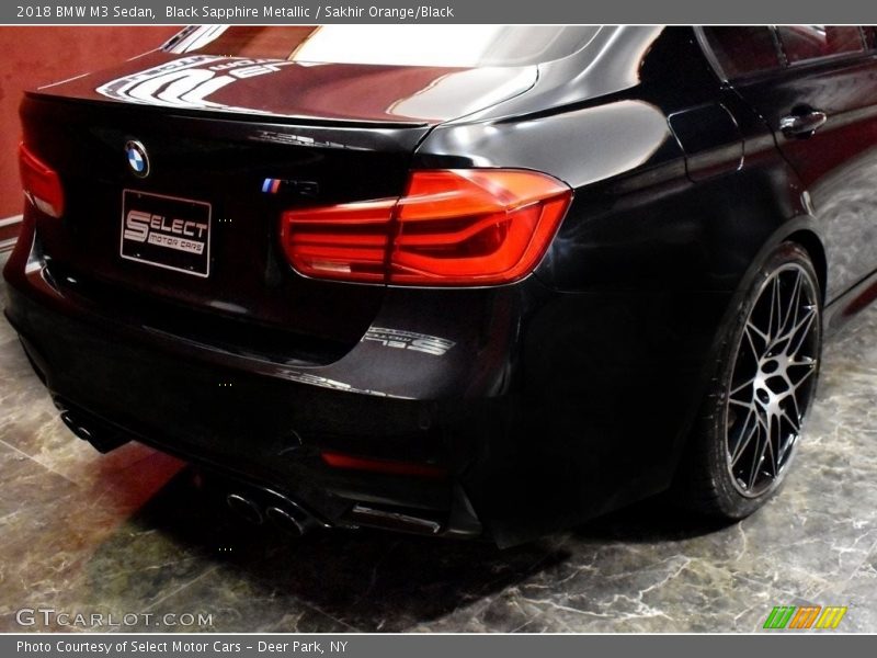 Black Sapphire Metallic / Sakhir Orange/Black 2018 BMW M3 Sedan