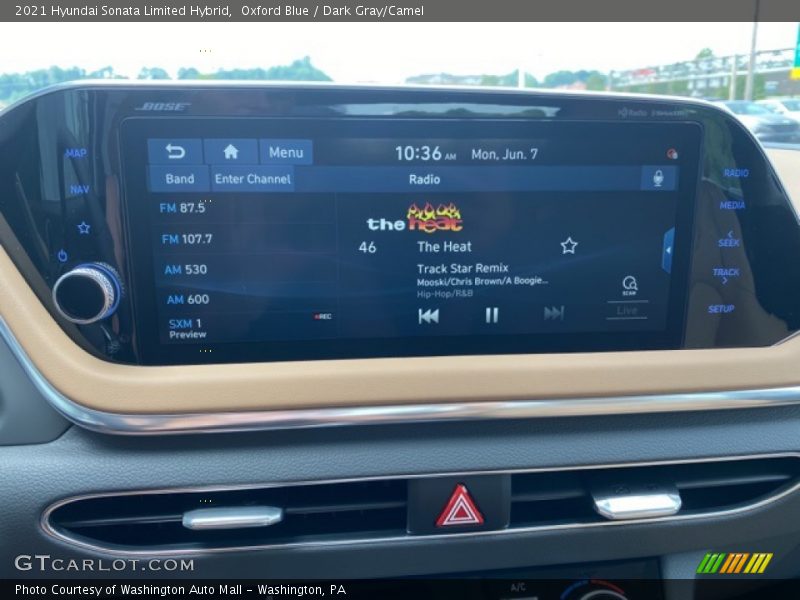 Oxford Blue / Dark Gray/Camel 2021 Hyundai Sonata Limited Hybrid