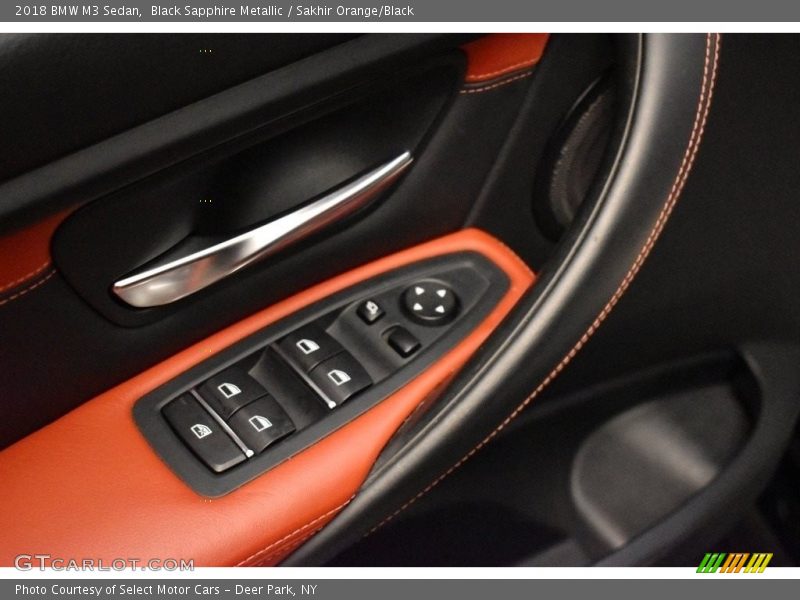 Black Sapphire Metallic / Sakhir Orange/Black 2018 BMW M3 Sedan