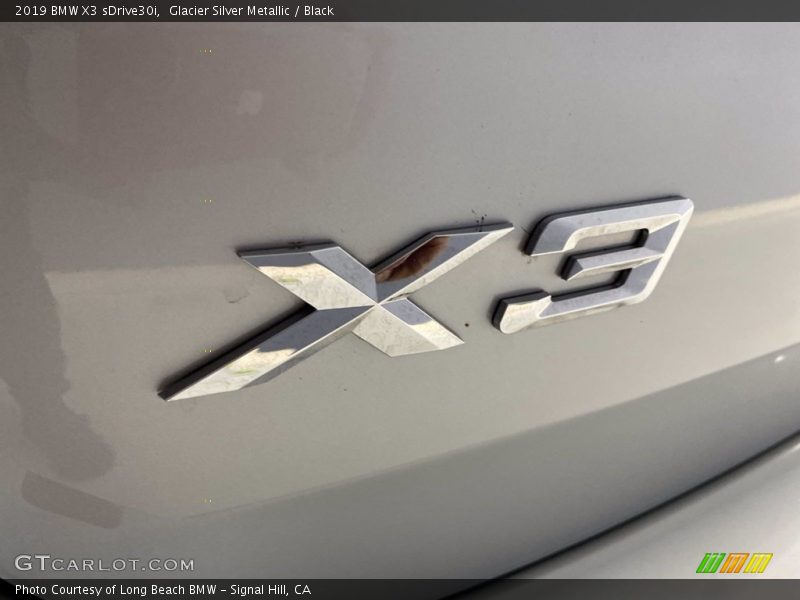 Glacier Silver Metallic / Black 2019 BMW X3 sDrive30i