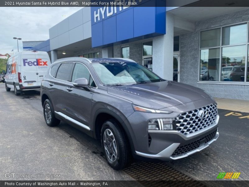 Magnetic Force Metallic / Black 2021 Hyundai Santa Fe Hybrid Blue AWD